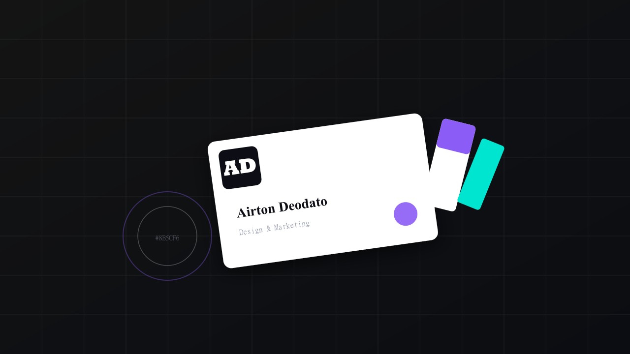 Mockup de identidade visual com monograma AD